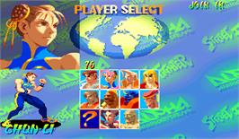 Select Screen for Street Fighter Alpha: Warriors' Dreams.