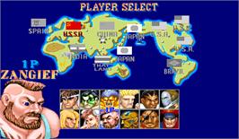 Select Screen for Street Fighter II': Hyper Fighting.
