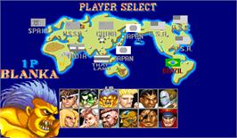 Select Screen for Street Fighter II' Turbo: Hyper Fighting.