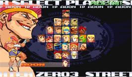 Select Screen for Street Fighter Zero 3.