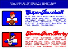 Select Screen for Strike Zone Baseball.