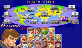 Select Screen for Super Street Fighter II: The New Challengers.