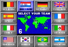 Select Screen for Super Visual Soccer: Sega Cup.