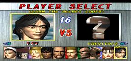 Select Screen for Tekken 2.