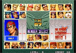 Select Screen for The King of Fighters '96.