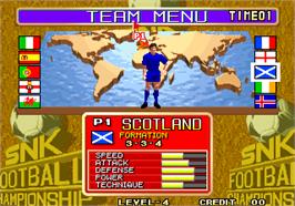 Select Screen for The Ultimate 11 - The SNK Football Championship / Tokuten Ou - Honoo no Libero.