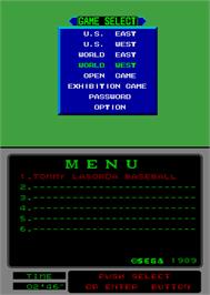 Select Screen for Tommy Lasorda Baseball.