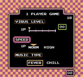 Select Screen for Vs. Dr. Mario.