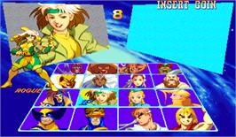 Select Screen for X-Men Vs. Street Fighter.