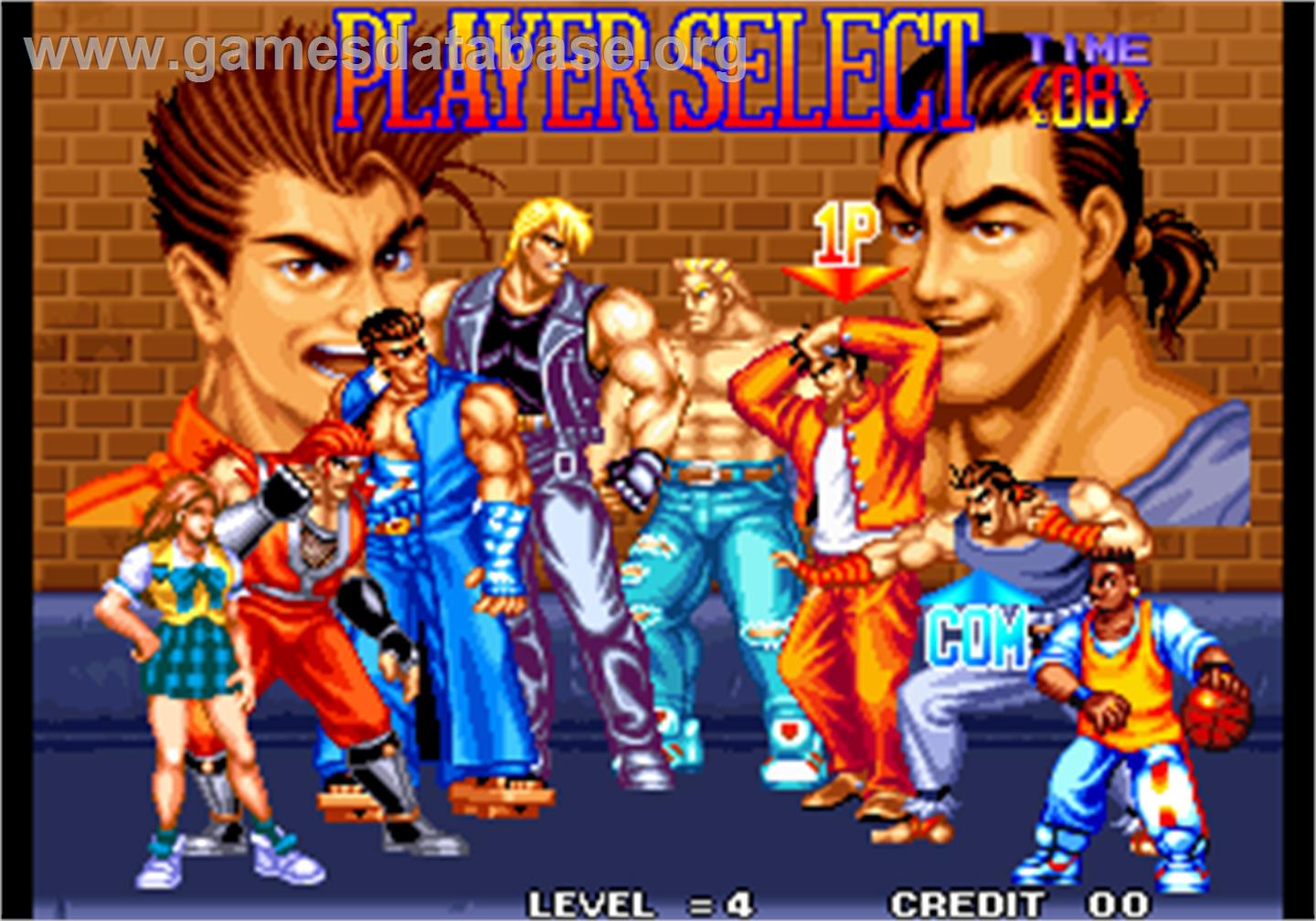 Aggressors of Dark Kombat / Tsuukai GANGAN Koushinkyoku - Arcade - Artwork - Select Screen