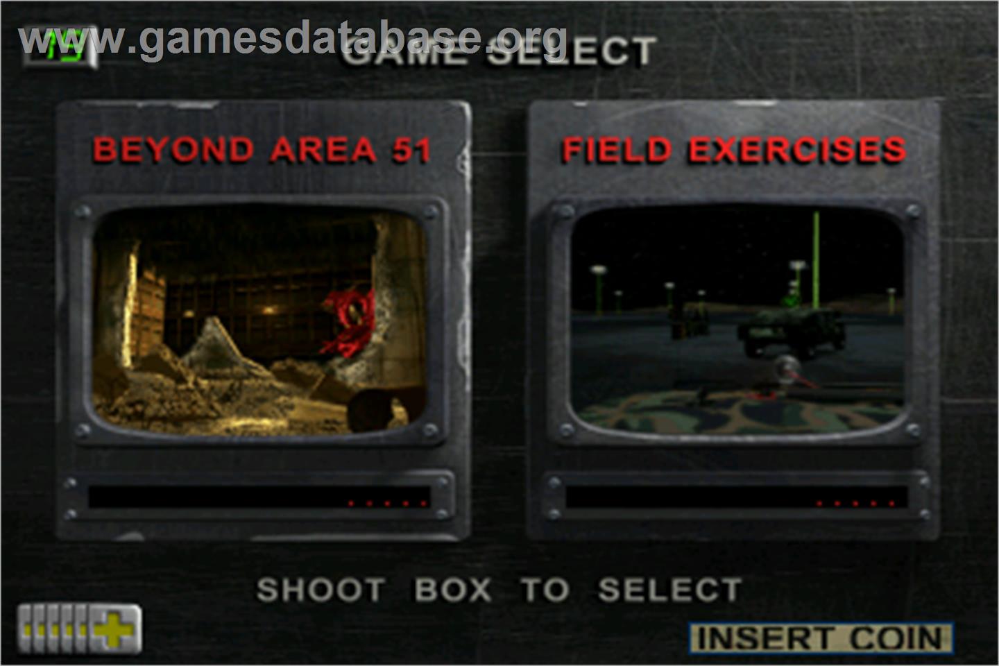 Area 51: Site 4 - Arcade - Artwork - Select Screen