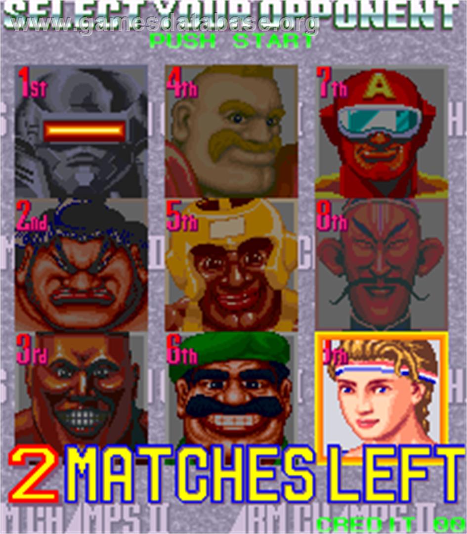 Arm Champs II v1.7 - Arcade - Artwork - Select Screen