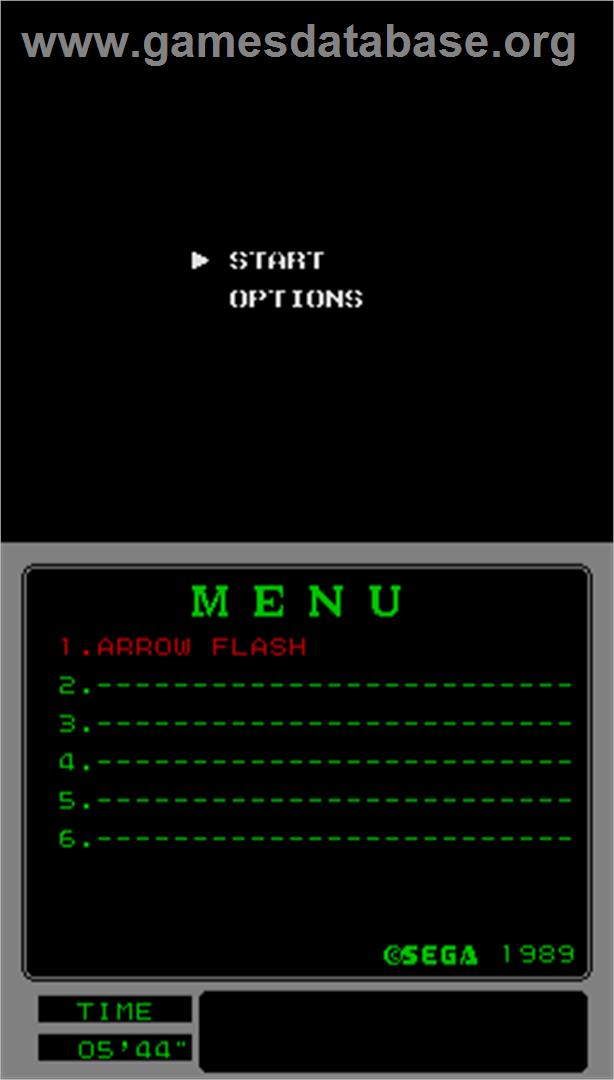 Arrow Flash - Arcade - Artwork - Select Screen
