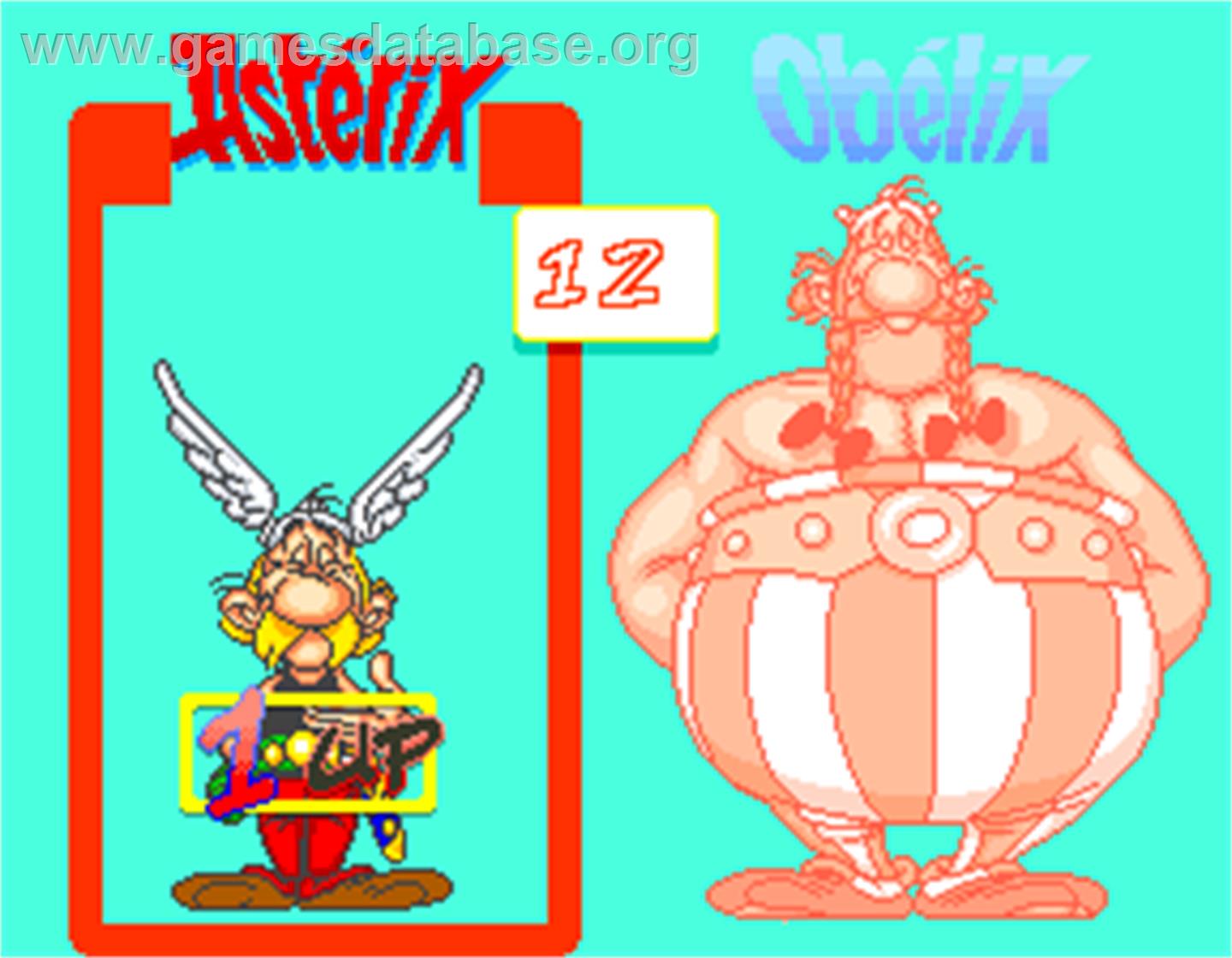 Asterix - Arcade - Artwork - Select Screen