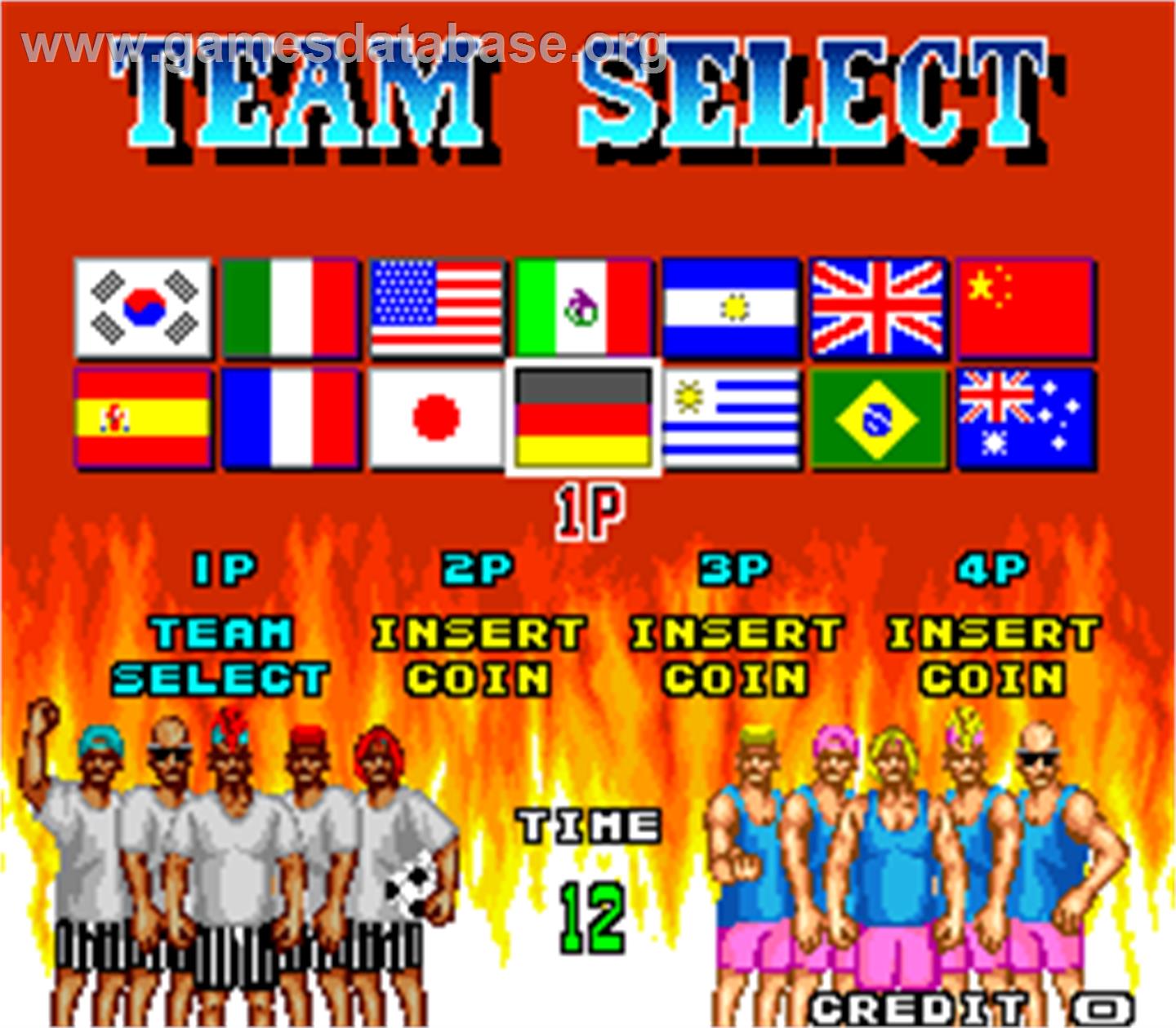 Back Street Soccer - Arcade - Artwork - Select Screen