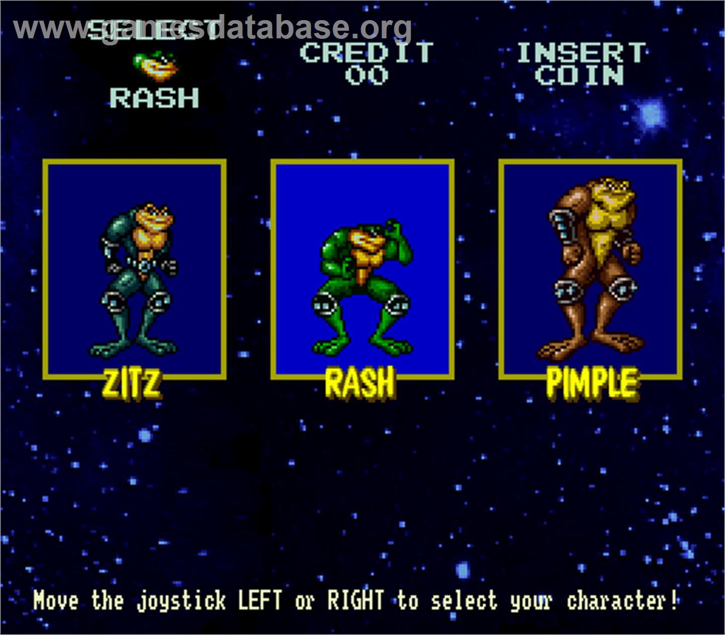 Battle Toads - Arcade - Artwork - Select Screen