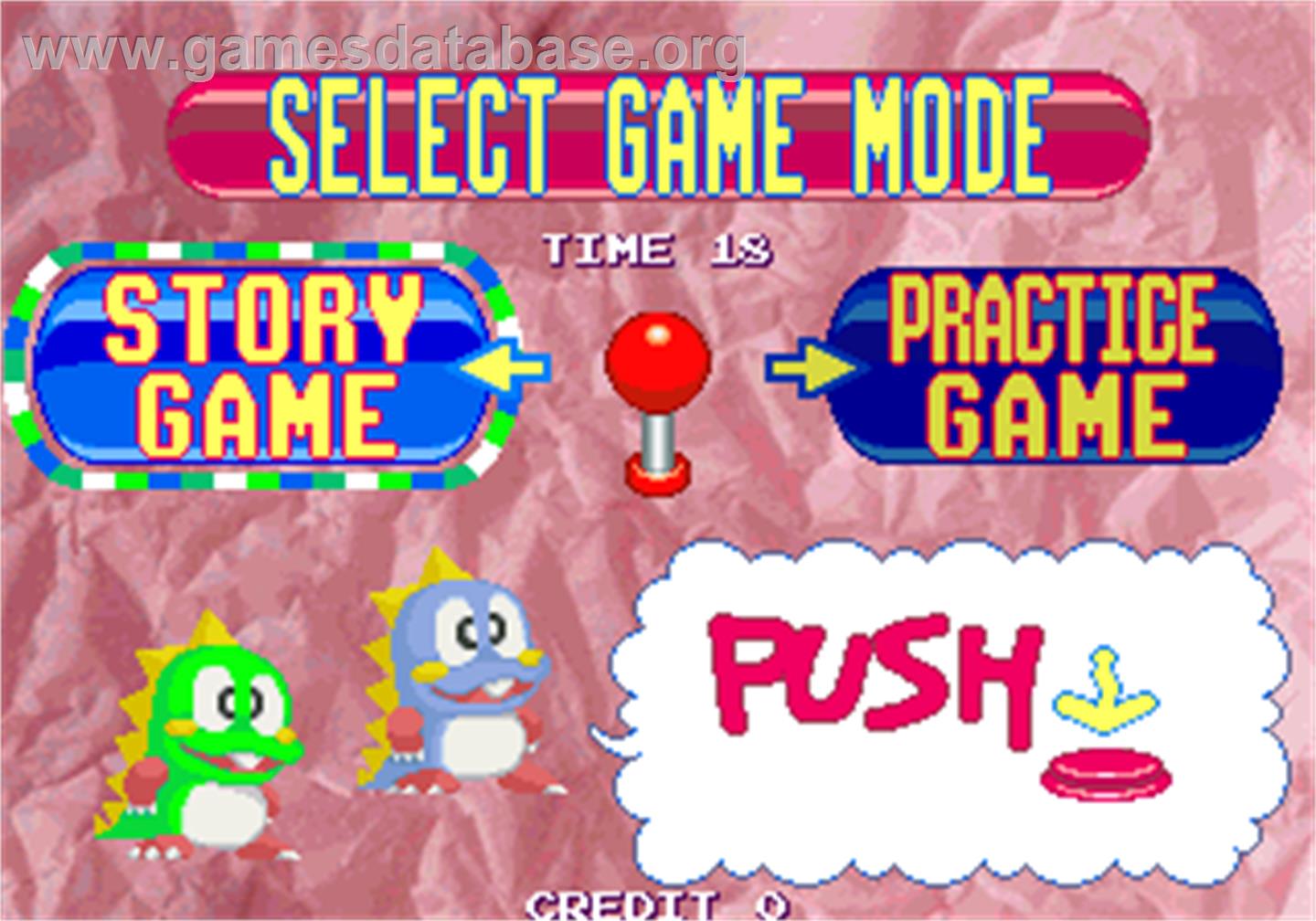 Bubble Memories: The Story Of Bubble Bobble III - Arcade - Artwork - Select Screen