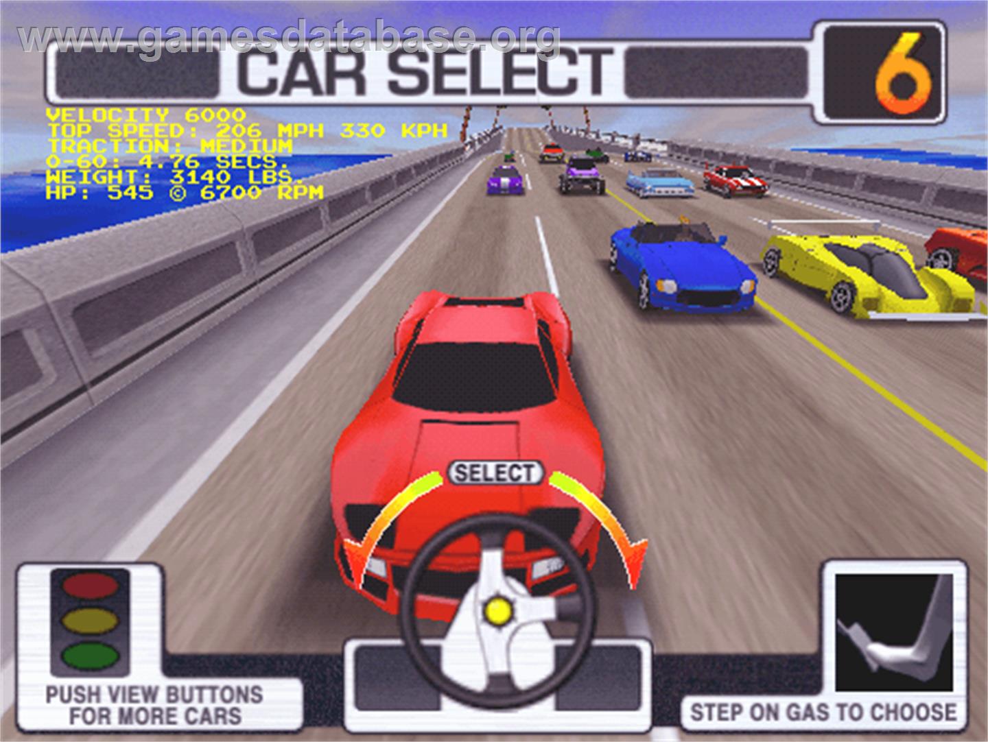 California Speed - Arcade - Artwork - Select Screen