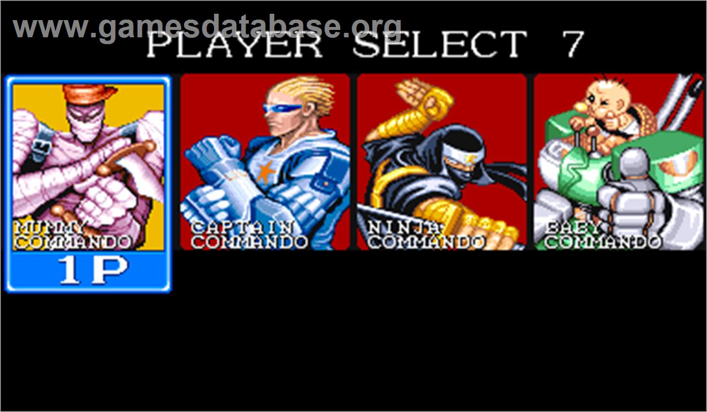 Captain Commando - Arcade - Artwork - Select Screen
