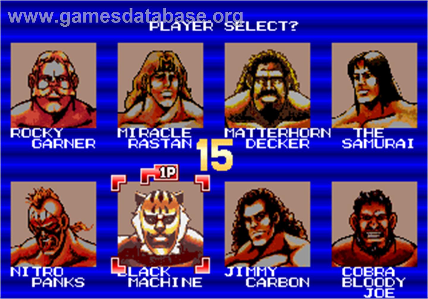 Champion Wrestler - Arcade - Artwork - Select Screen