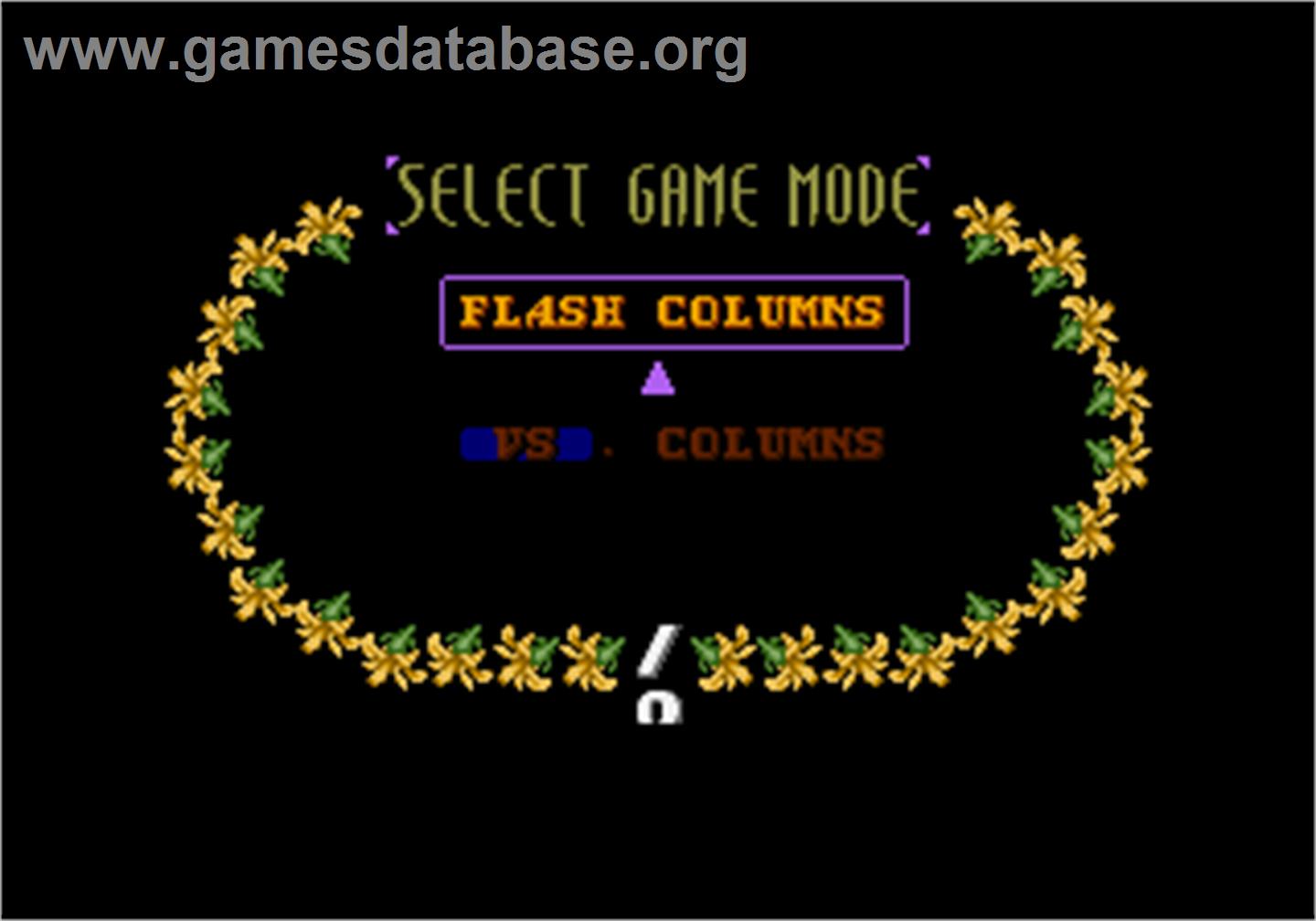 Columns II: The Voyage Through Time - Arcade - Artwork - Select Screen