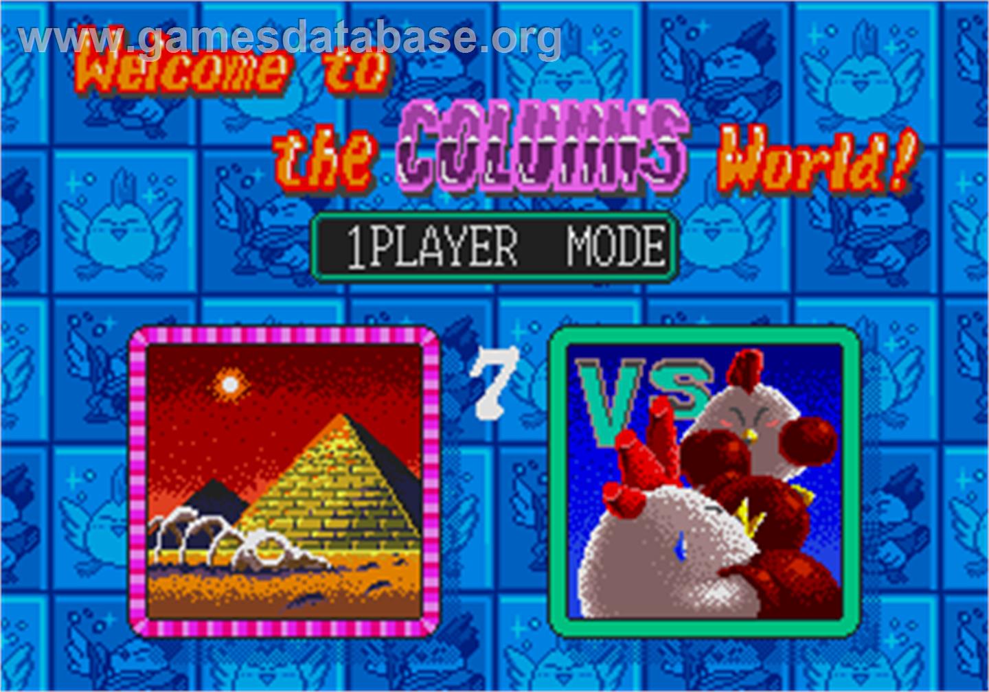 Columns III - Arcade - Artwork - Select Screen