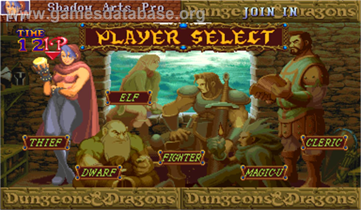 Dungeons & Dragons: Shadow over Mystara - Arcade - Artwork - Select Screen