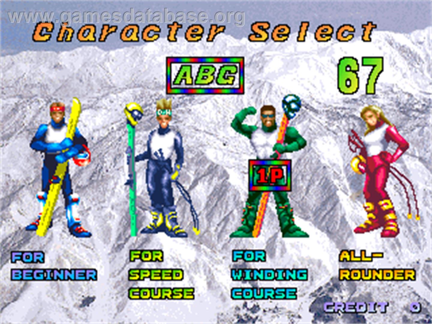 Extreme Downhill - Arcade - Artwork - Select Screen