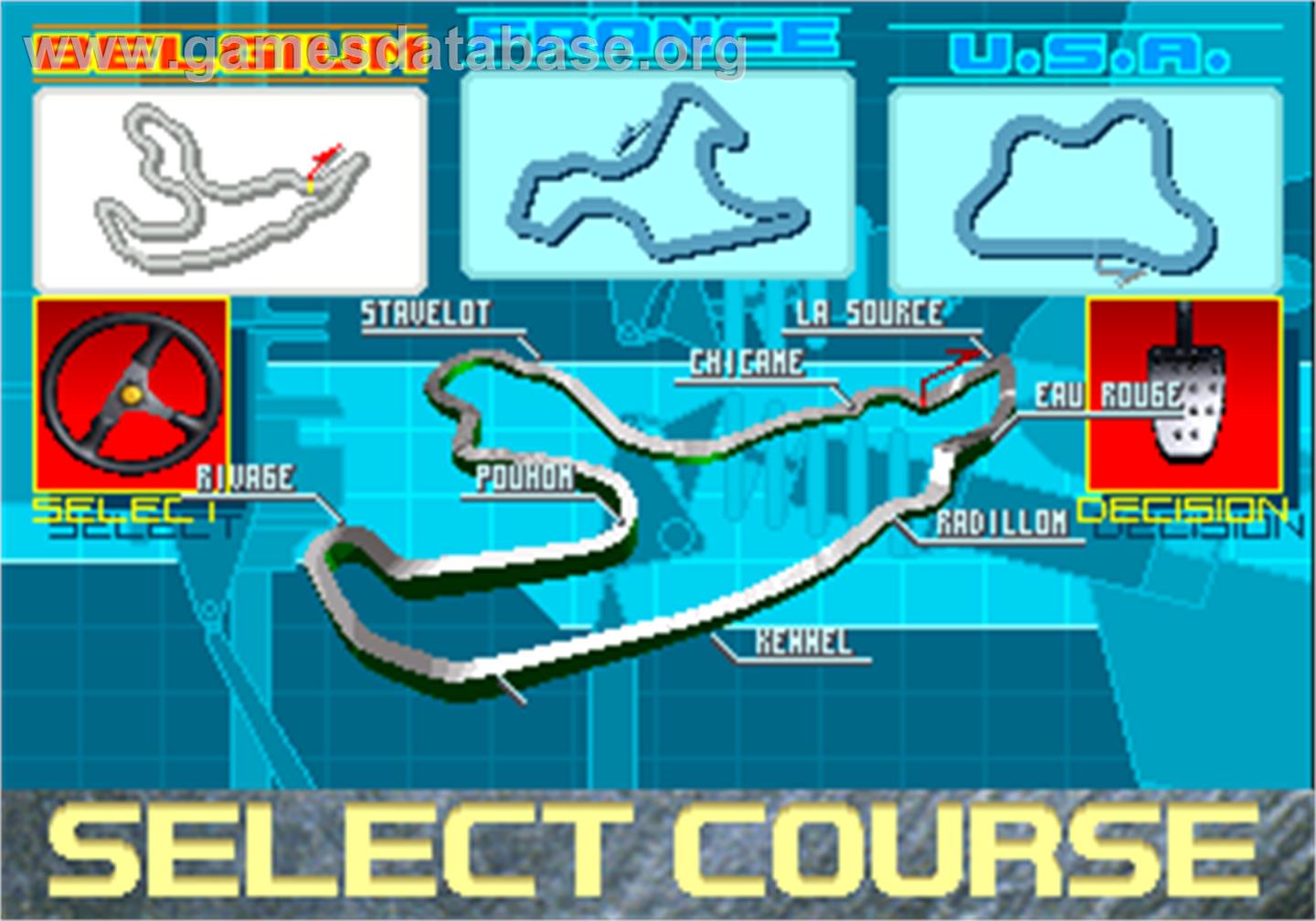 F1 Super Battle - Arcade - Artwork - Select Screen