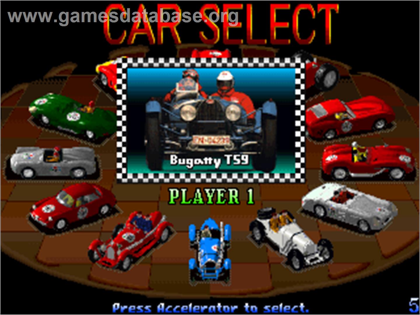 Great 1000 Miles Rally: Evolution Model!!! - Arcade - Artwork - Select Screen