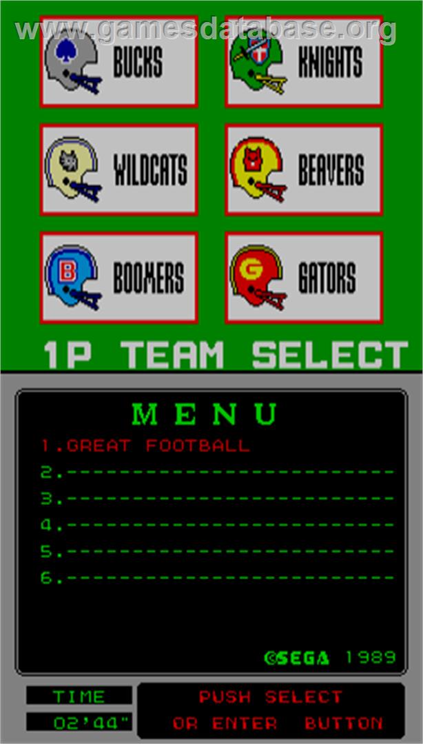 Great Football - Arcade - Artwork - Select Screen