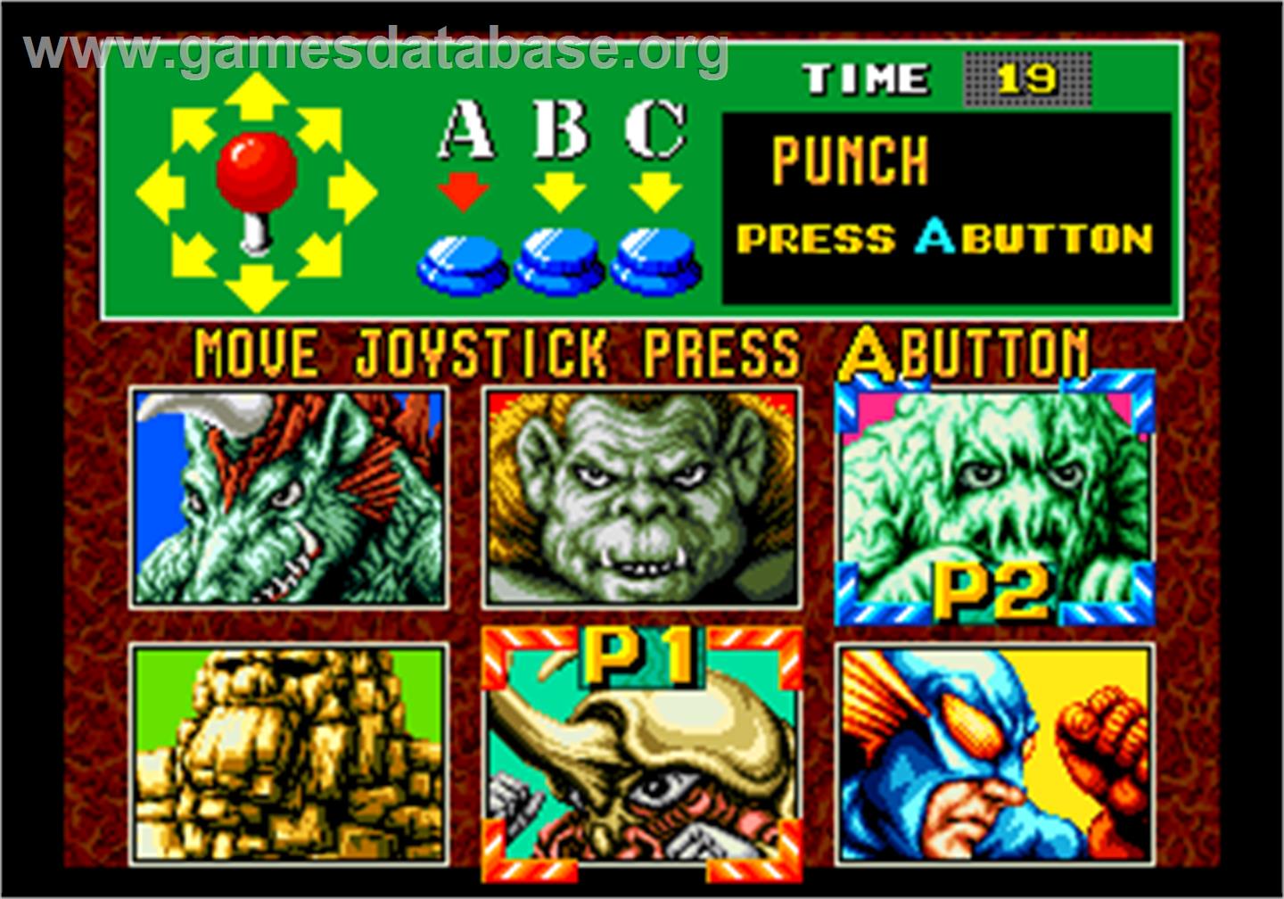 King of the Monsters - Arcade - Artwork - Select Screen