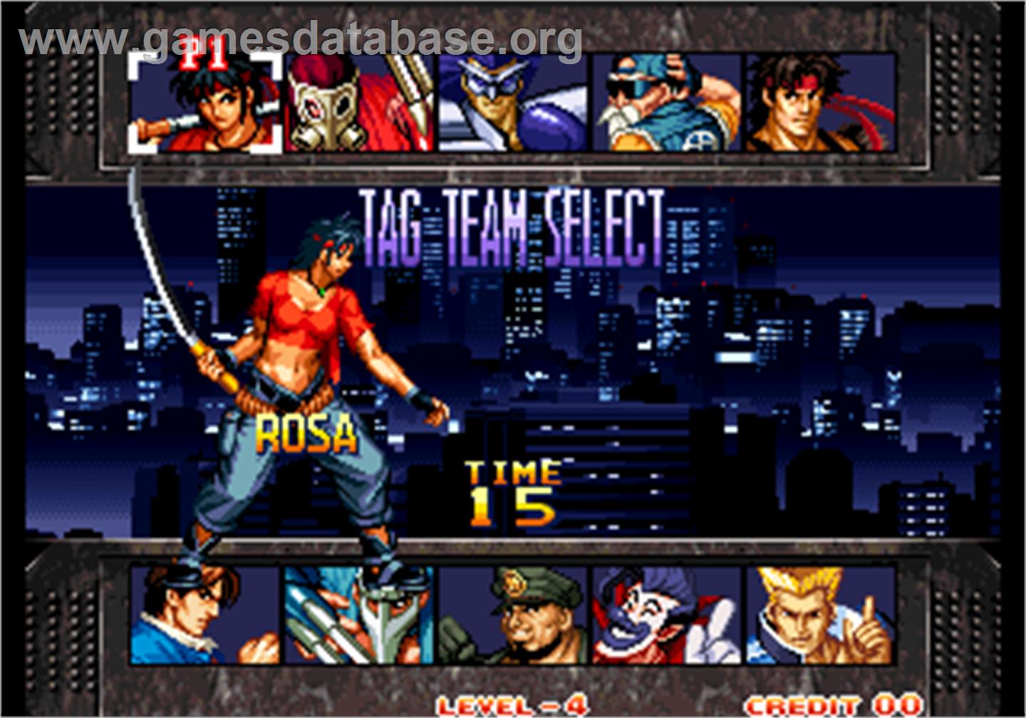 Kizuna Encounter - Super Tag Battle / Fu'un Super Tag Battle - Arcade - Artwork - Select Screen
