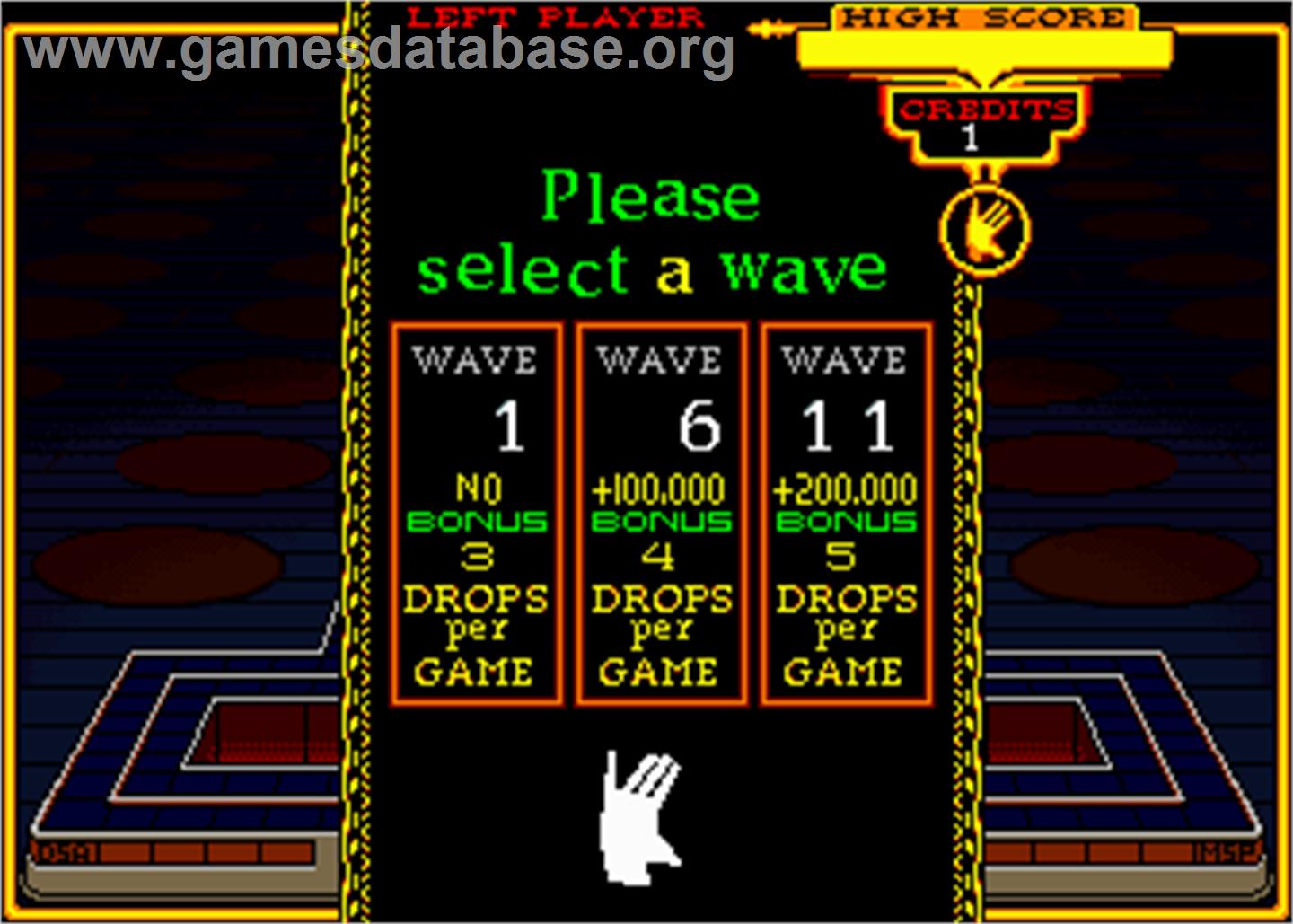 Klax - Arcade - Artwork - Select Screen