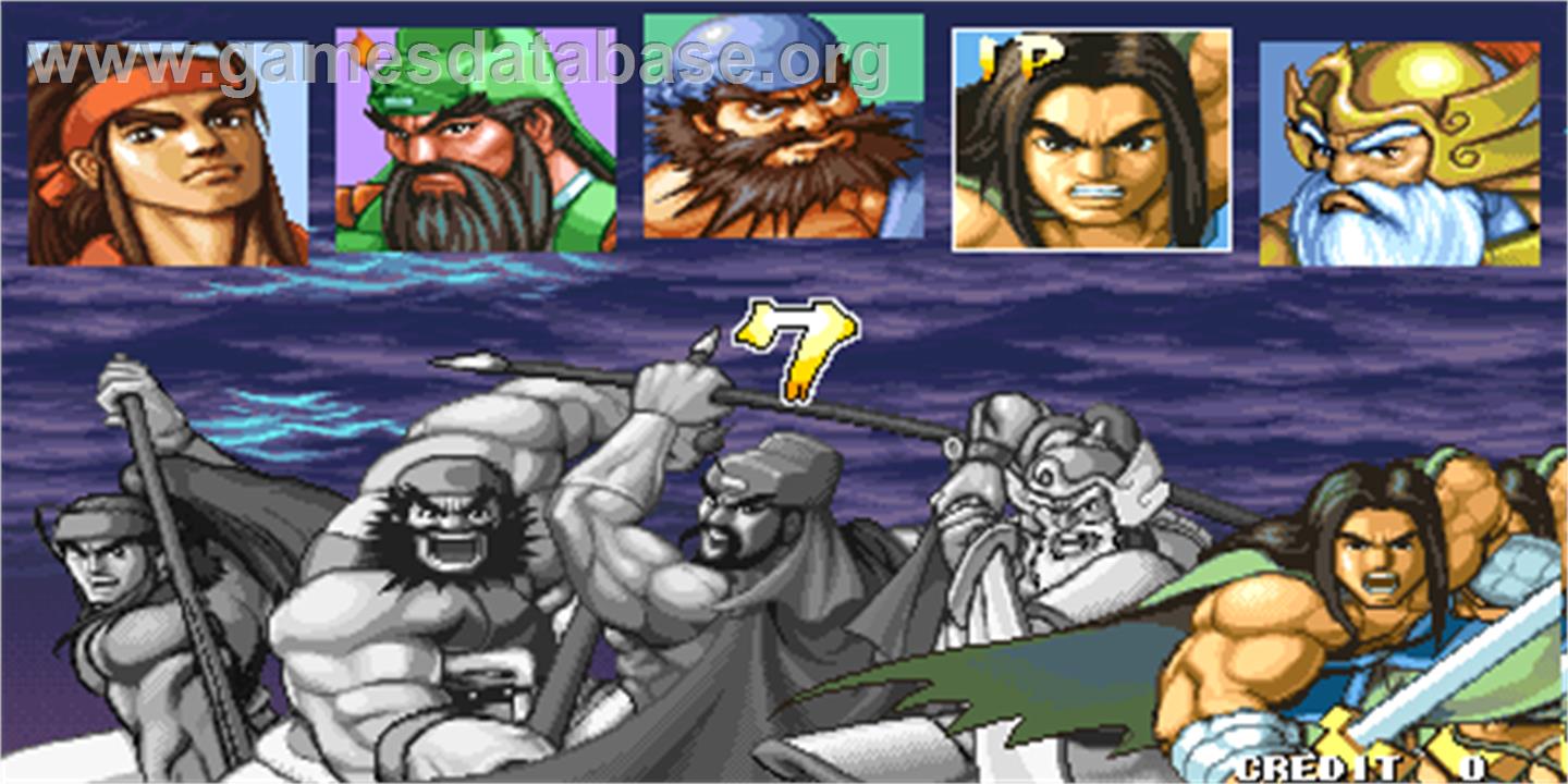 Knights of Valour / Sangoku Senki - Arcade - Artwork - Select Screen