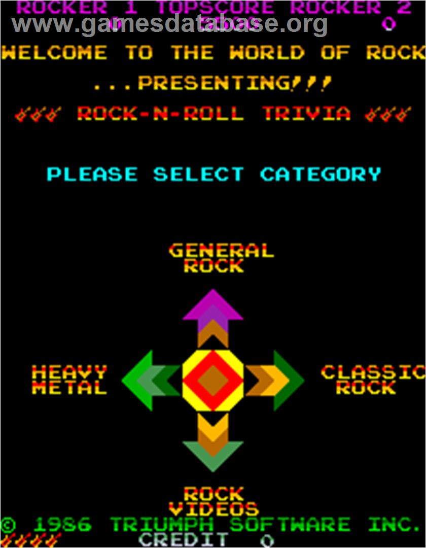 MTV Rock-N-Roll Trivia - Arcade - Artwork - Select Screen