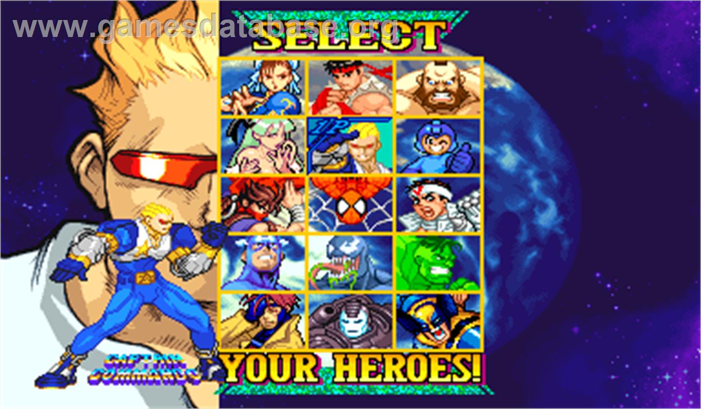 Marvel Vs. Capcom: Clash of Super Heroes - Arcade - Artwork - Select Screen
