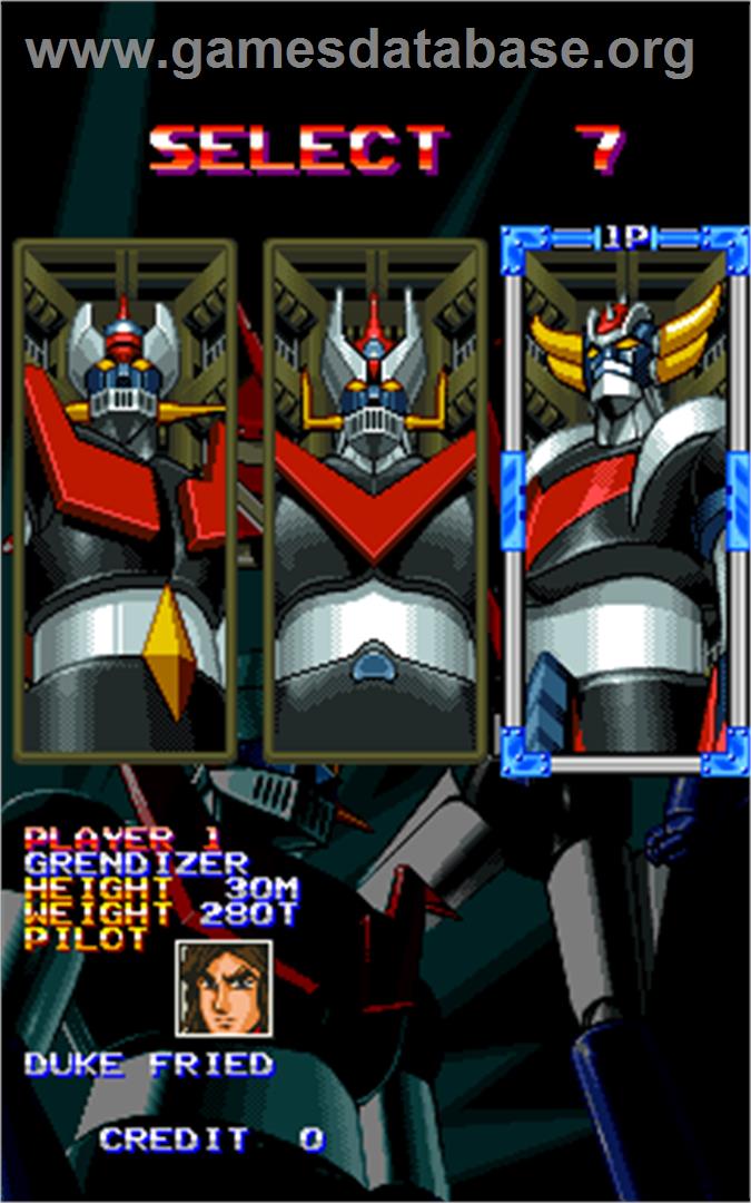 Mazinger Z - Arcade - Artwork - Select Screen