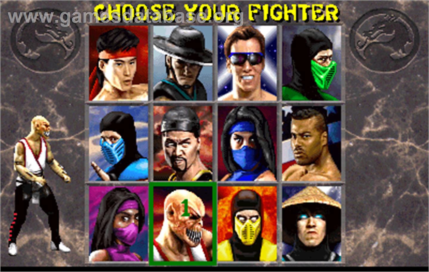Mortal Kombat II Challenger - Arcade - Artwork - Select Screen