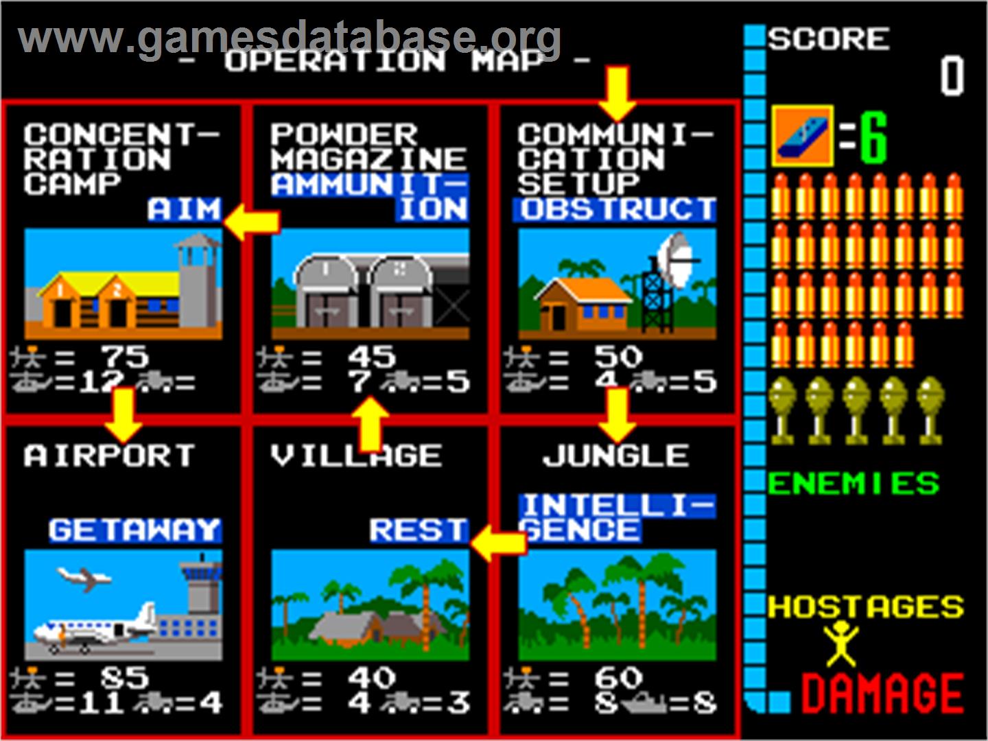 Operation Wolf - Arcade - Artwork - Select Screen