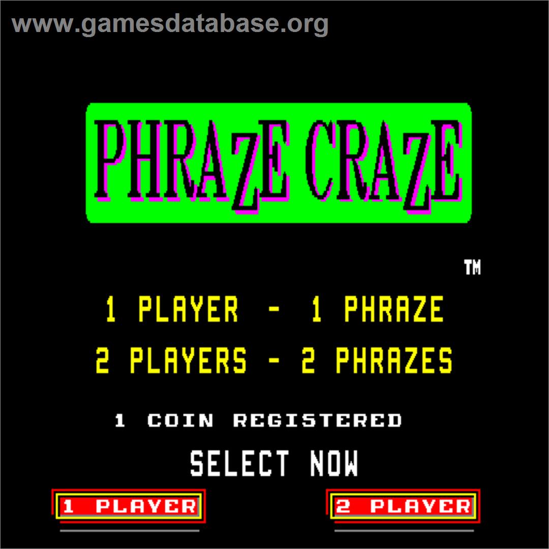 Phraze Craze - Arcade - Artwork - Select Screen
