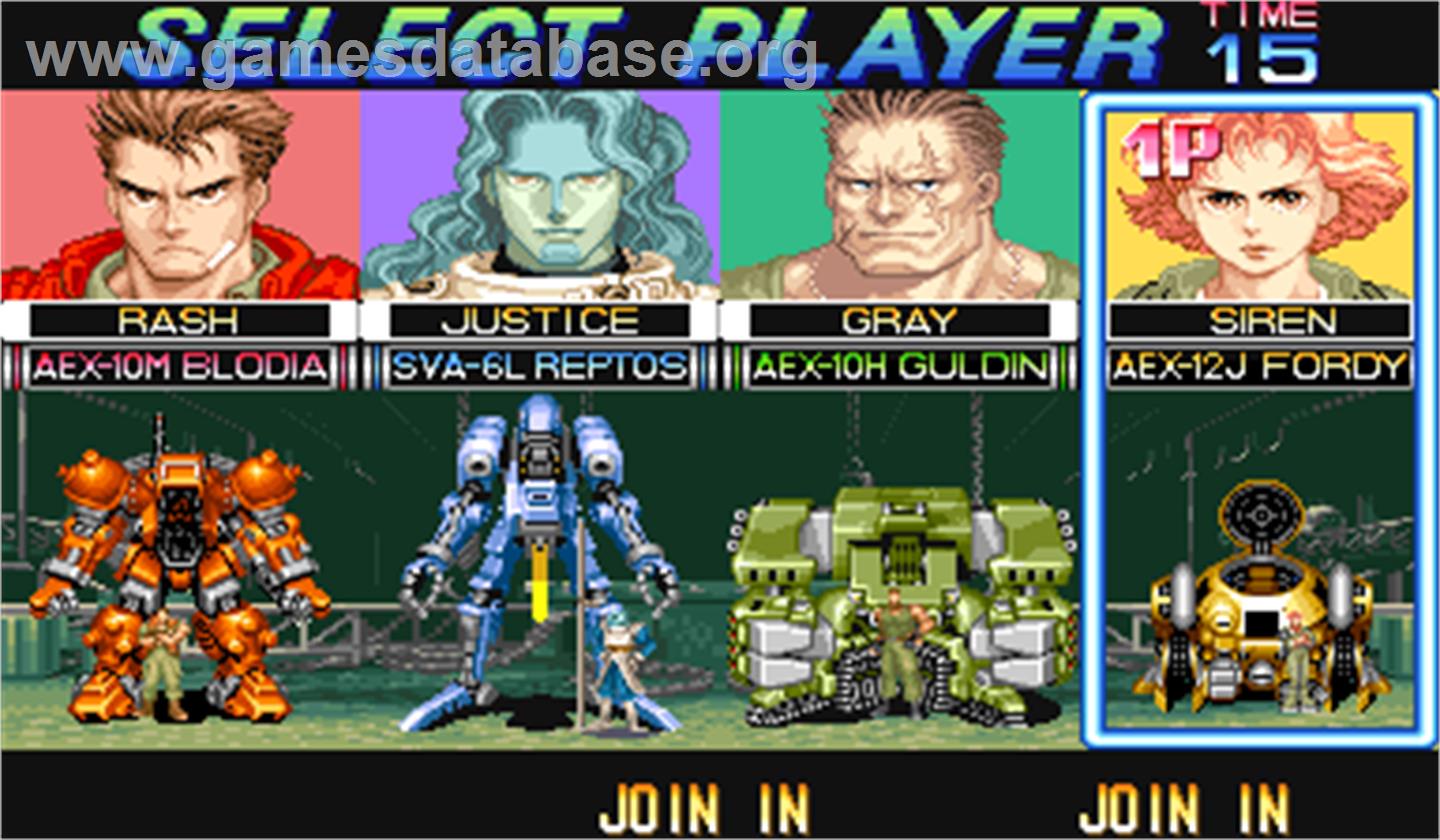 Powered Gear: Strategic Variant Armor Equipment - Arcade - Artwork - Select Screen