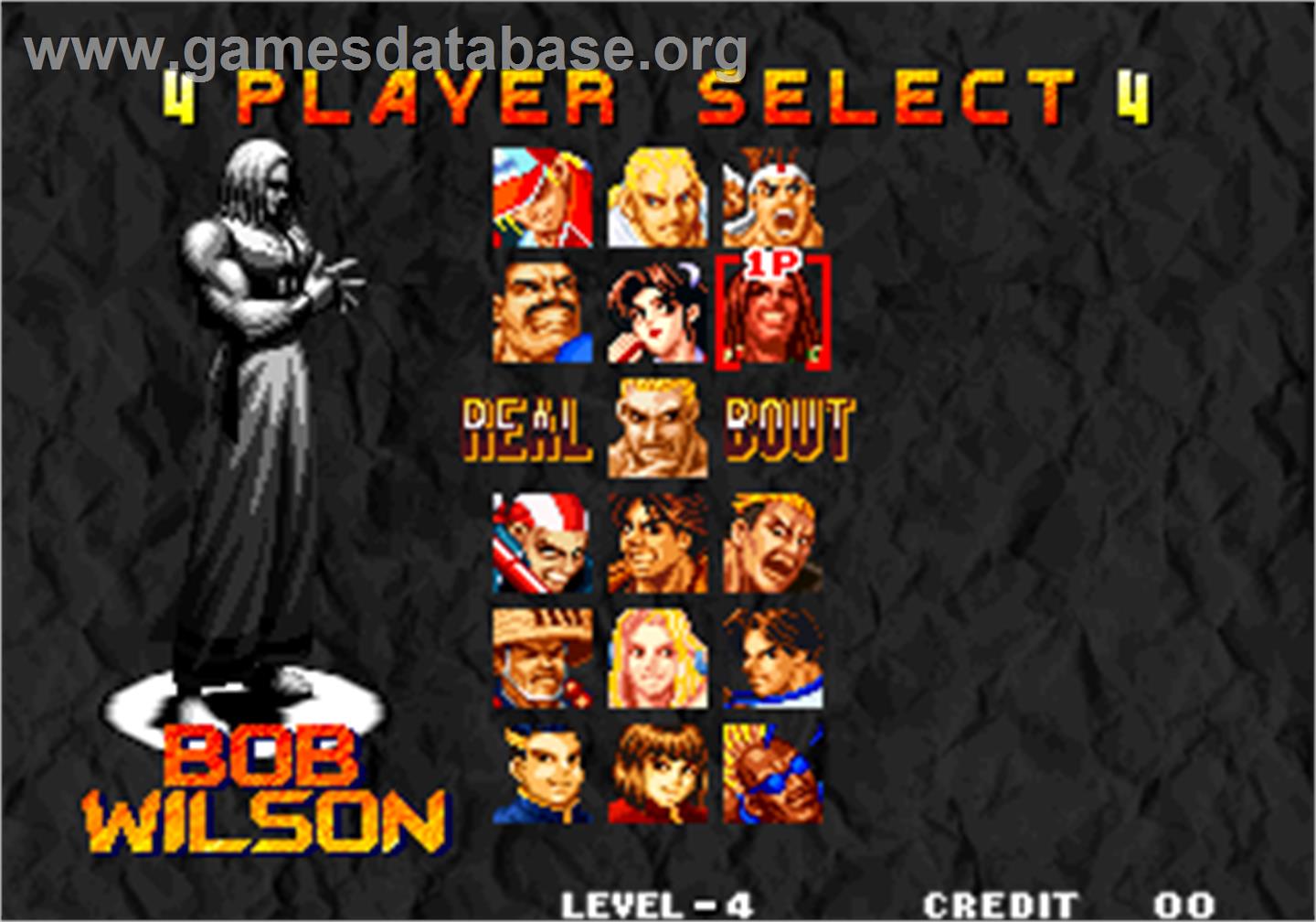 Real Bout Fatal Fury / Real Bout Garou Densetsu - Arcade - Artwork - Select Screen
