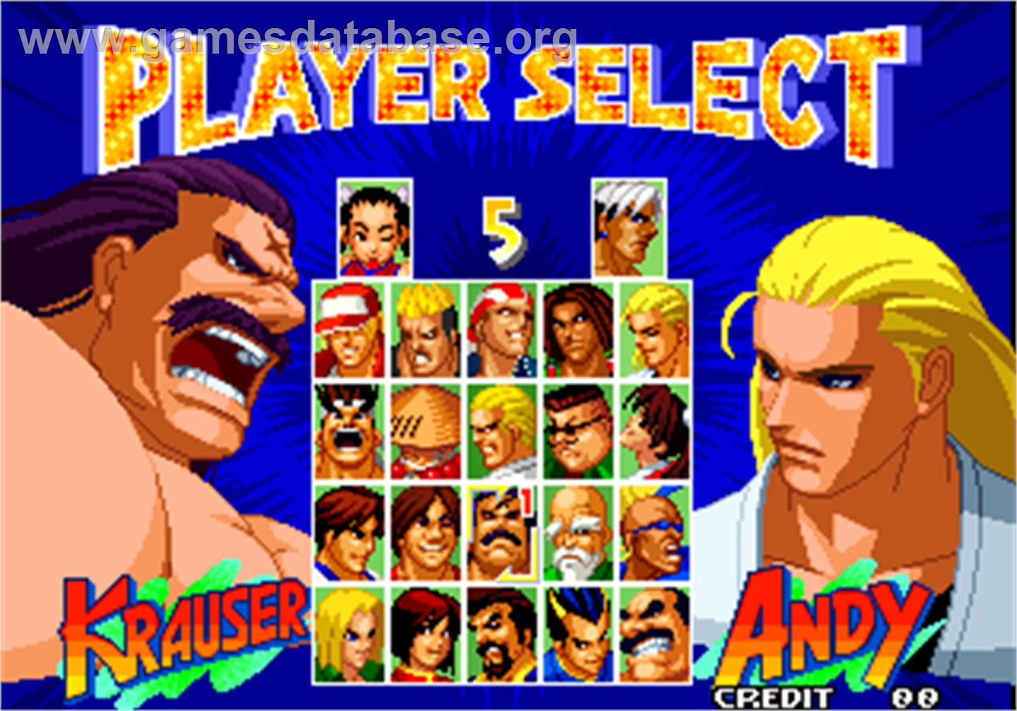 Real Bout Fatal Fury 2 - The Newcomers - Arcade - Artwork - Select Screen