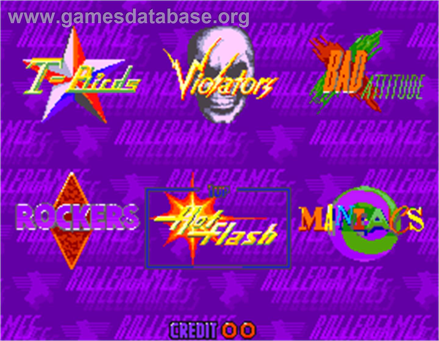 Rollergames - Arcade - Artwork - Select Screen