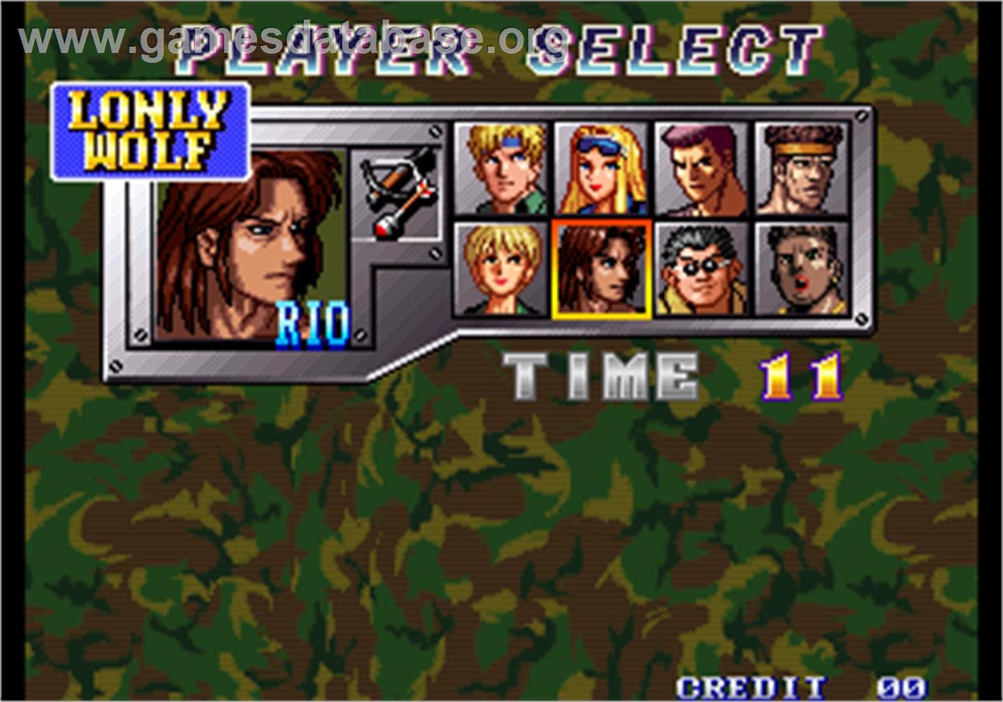 Shock Troopers - Arcade - Artwork - Select Screen