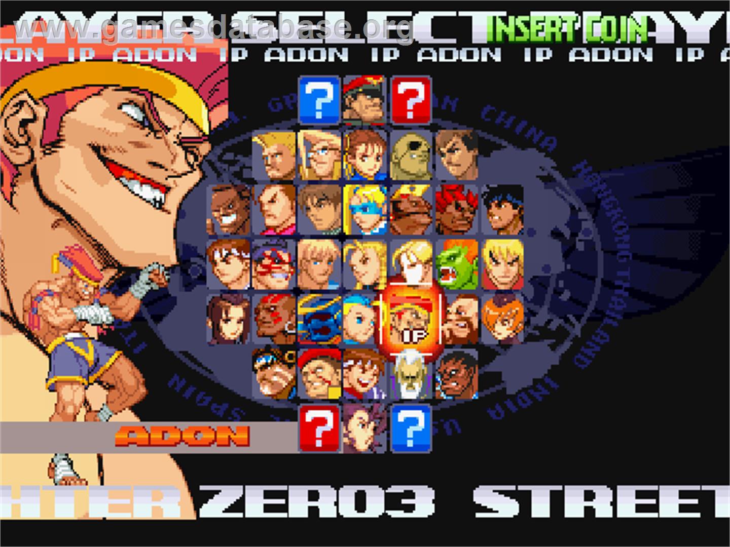 Street Fighter Zero 3 Upper - Arcade - Artwork - Select Screen