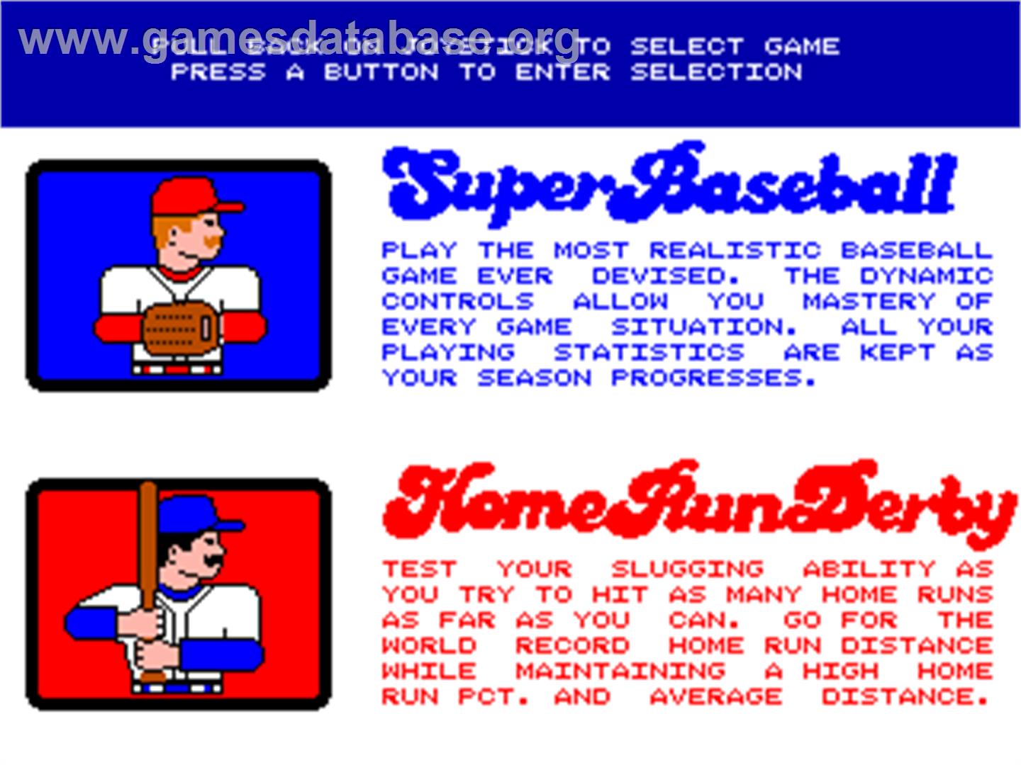 Strike Zone Baseball - Arcade - Artwork - Select Screen