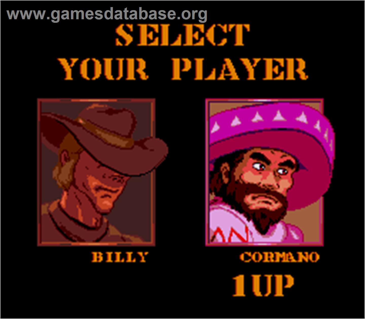 Sunset Riders - Arcade - Artwork - Select Screen