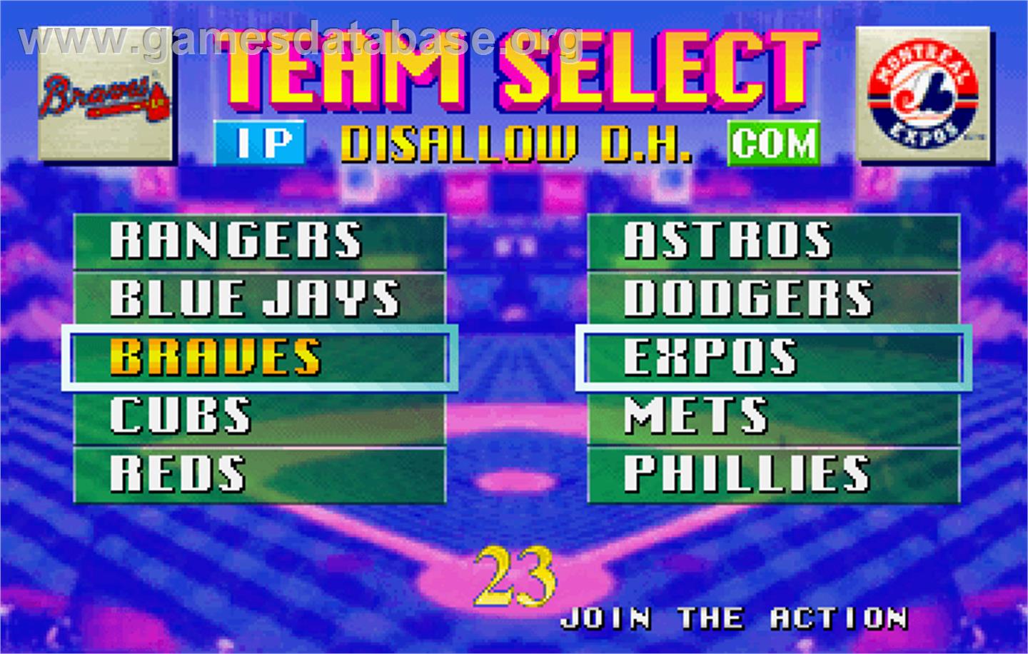 Super Major League - Arcade - Artwork - Select Screen